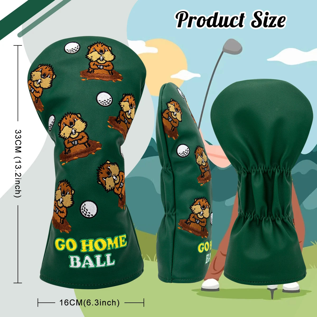 Groundhog "GO HOME BALL!" Head Covers (Woods/Putters)