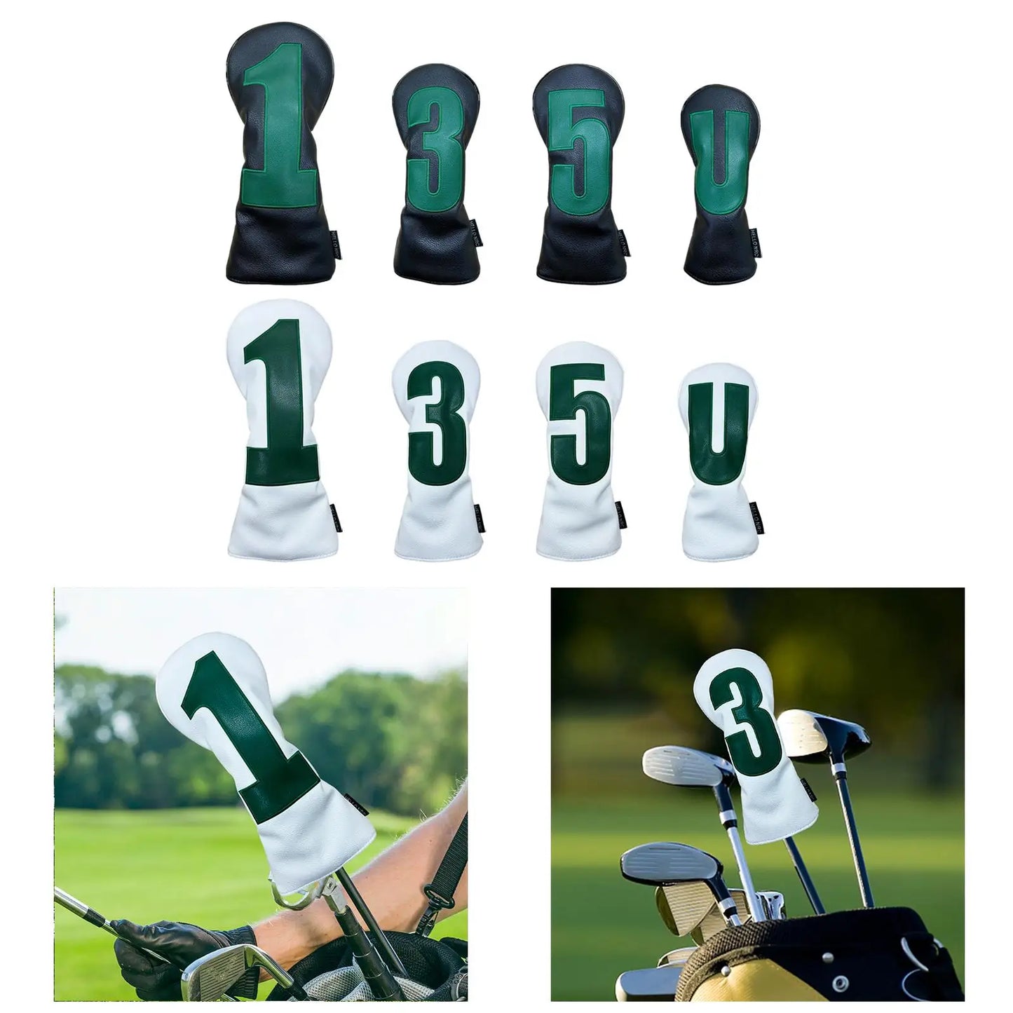 Retro Single Number Head Covers (Black/White)