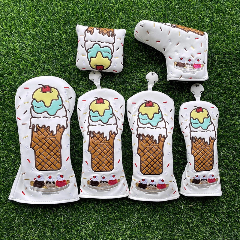 Ice Cream "Sundae" Head Covers (Pink & White)