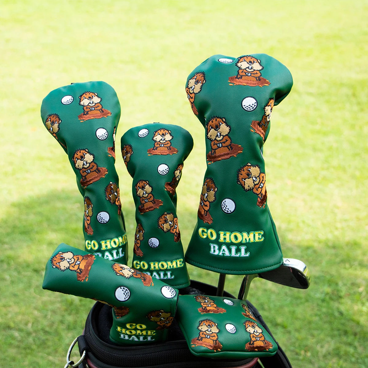 Groundhog "GO HOME BALL!" Head Covers (Woods/Putters)