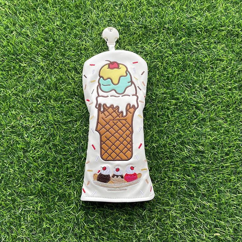 Ice Cream "Sundae" Head Covers (Pink & White)