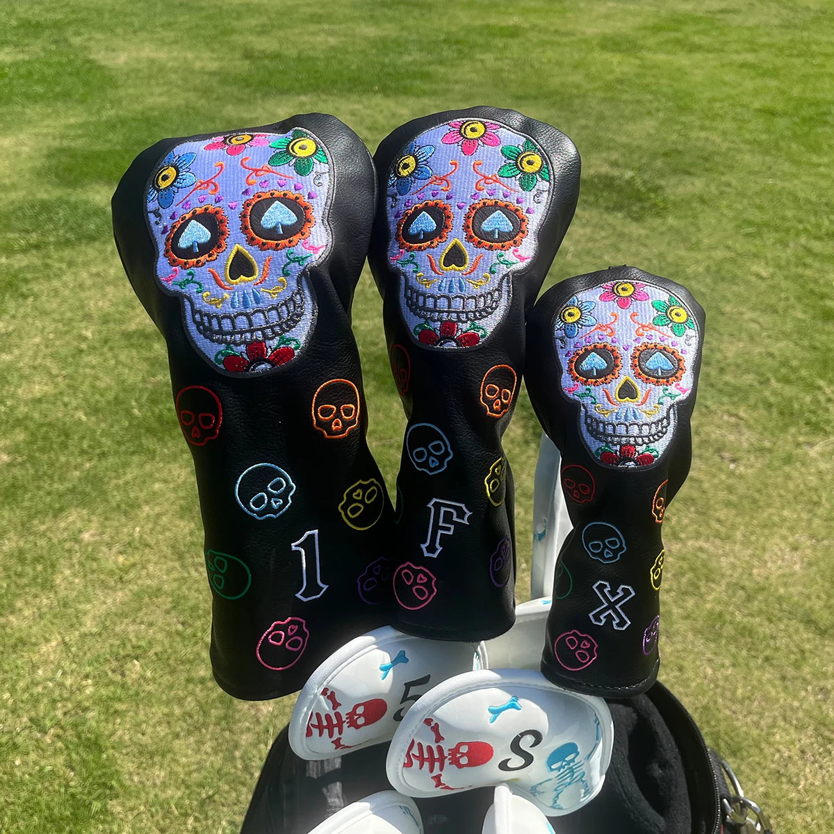 Floral Skull Head Covers (Woods/Putters/Pouch)