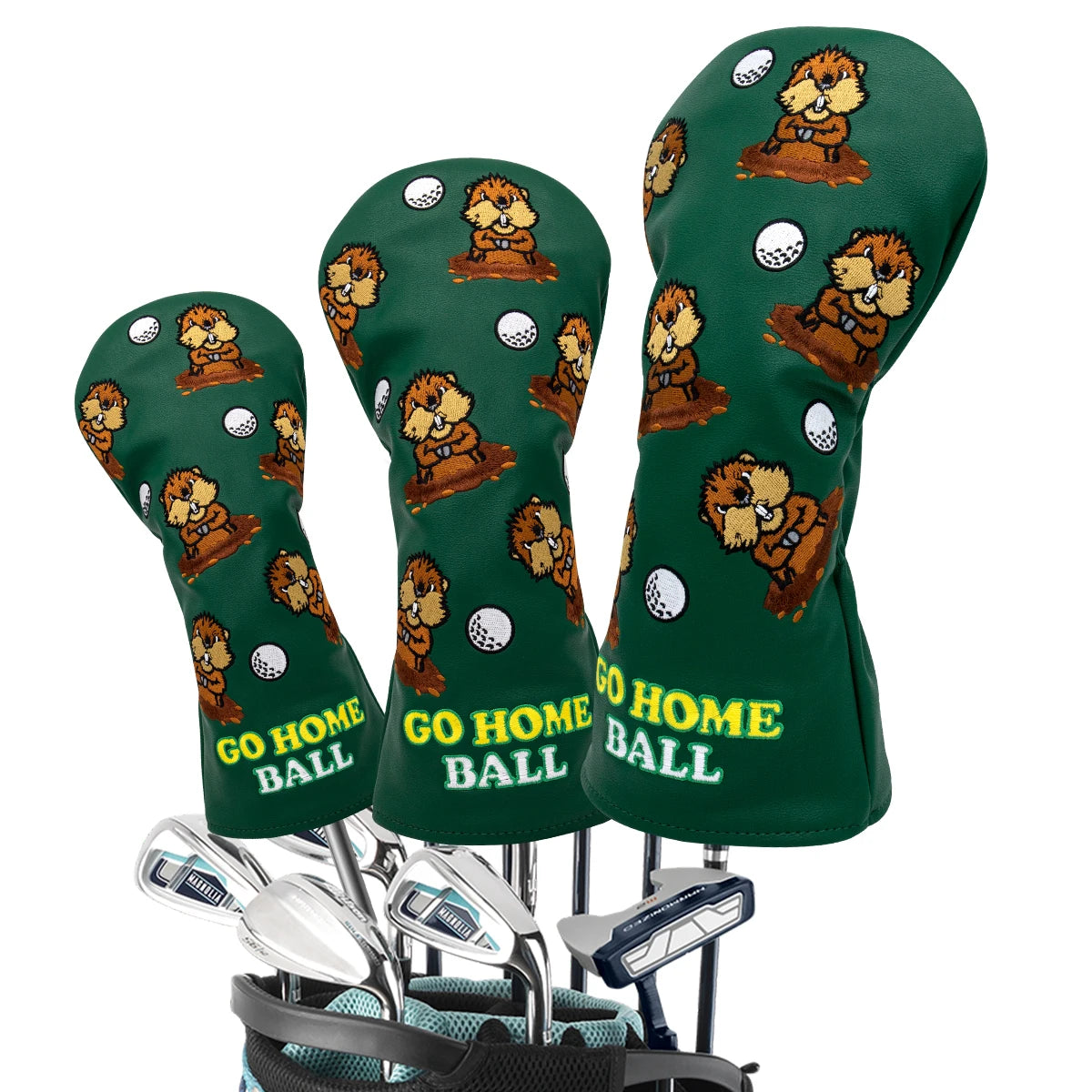 Groundhog "GO HOME BALL!" Head Covers (Woods/Putters)