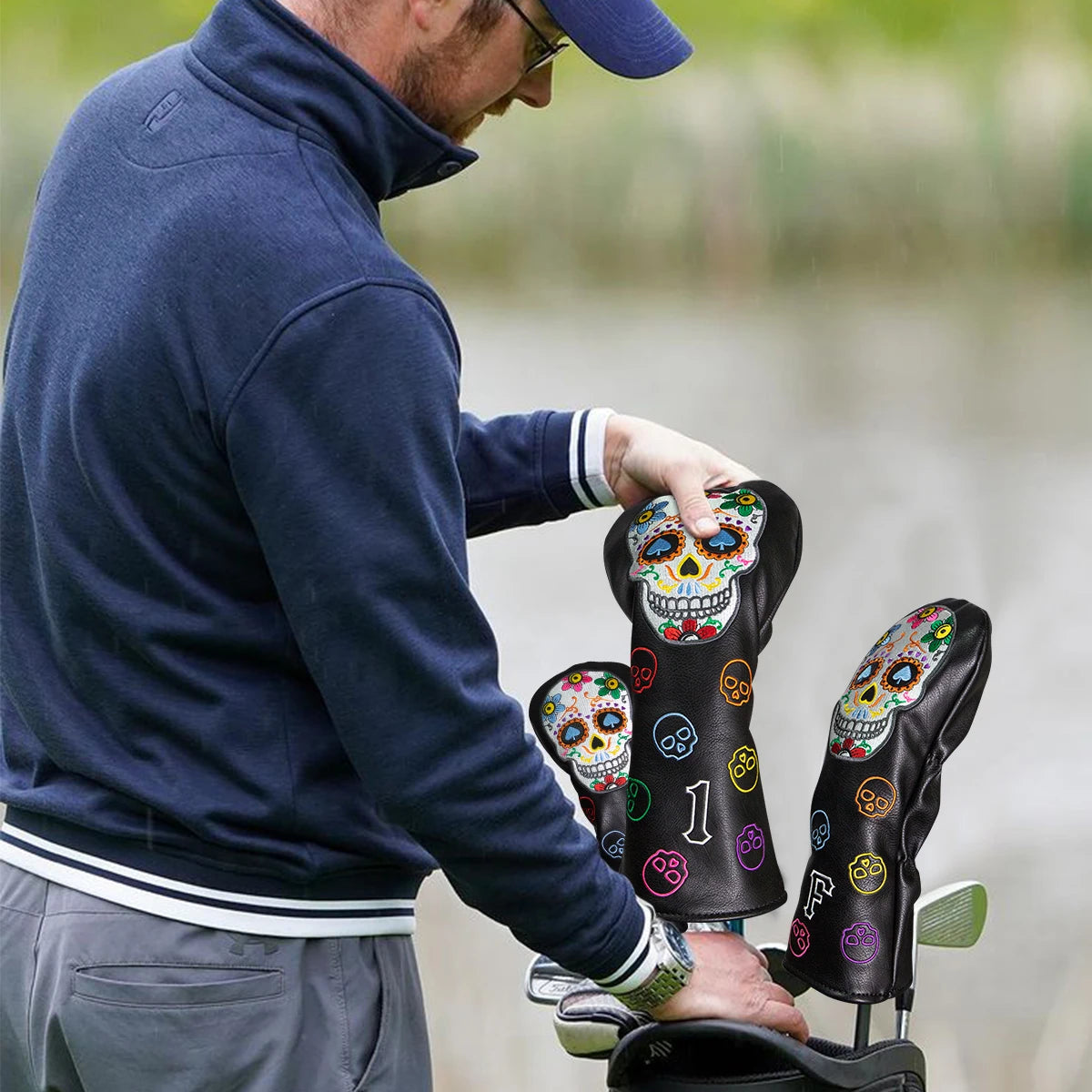 Floral Skull Head Covers (Woods/Putters/Pouch)