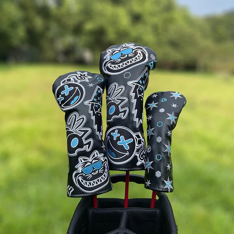 Wizard & Fat Cat Head Covers (Black/White)