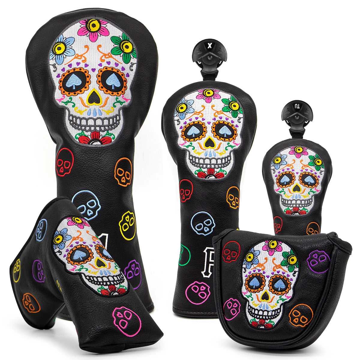 Floral Skull Head Covers (Woods/Putters/Pouch)