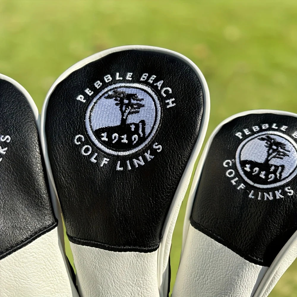 Vintage Pebble Beach Head Covers (Black/White)