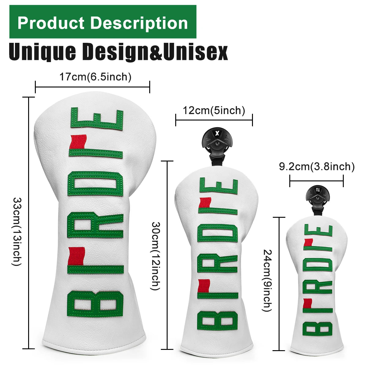 Birdie Head Covers (White/Green)