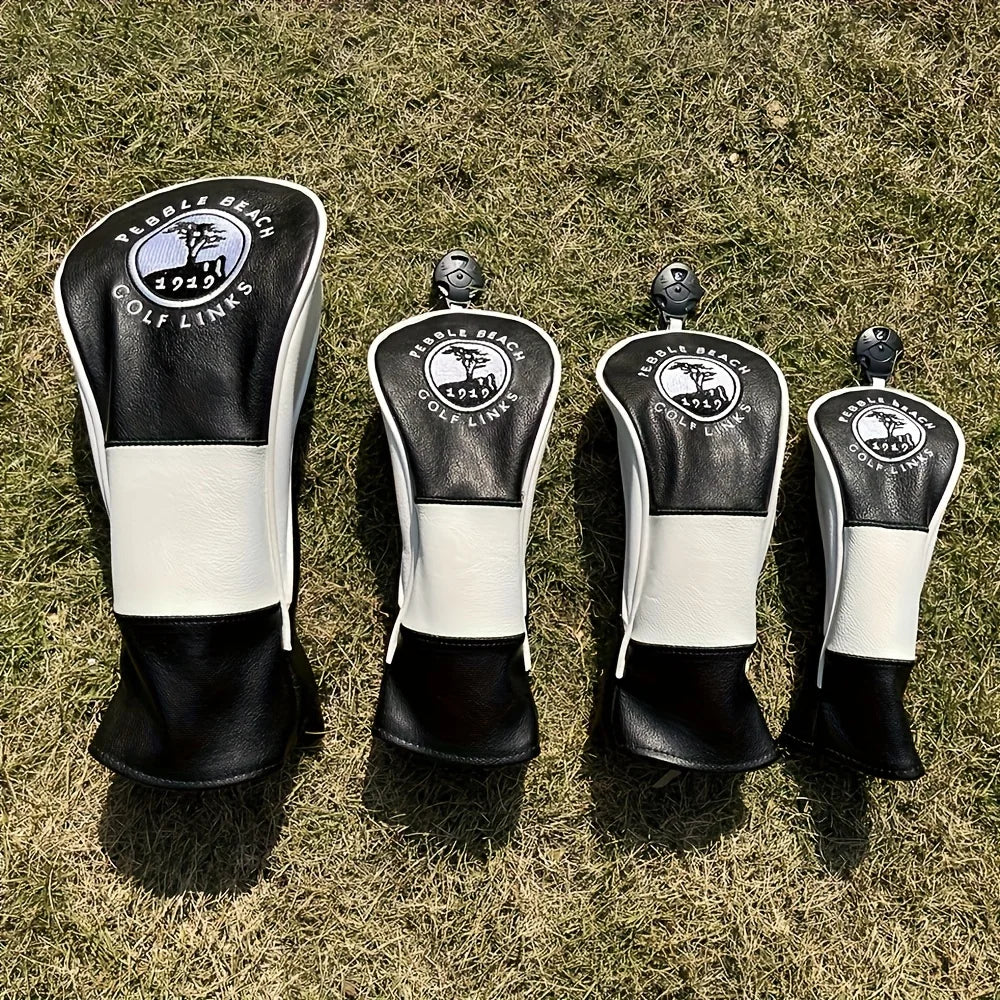 Vintage Pebble Beach Head Covers (Black/White)