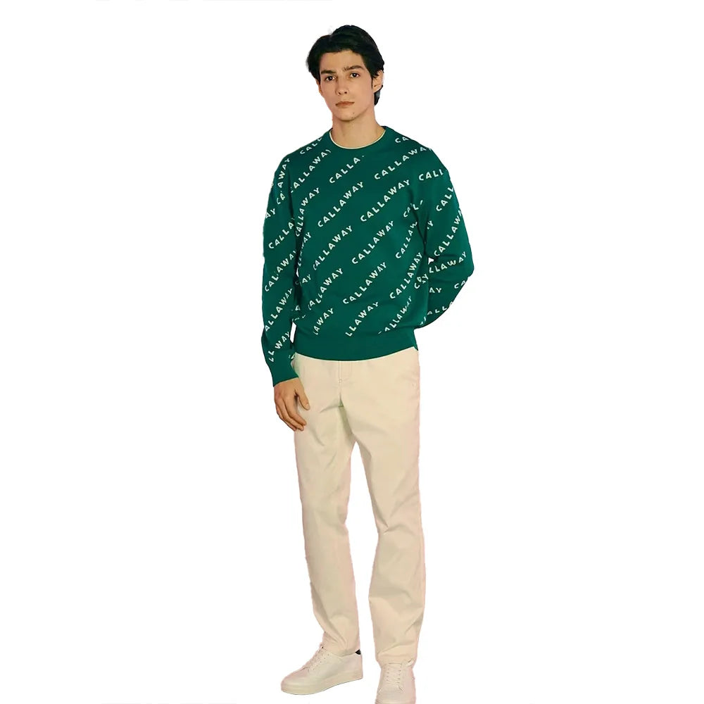 Callaway "Horizontal Wavy Logo Print" Knitted Sweater