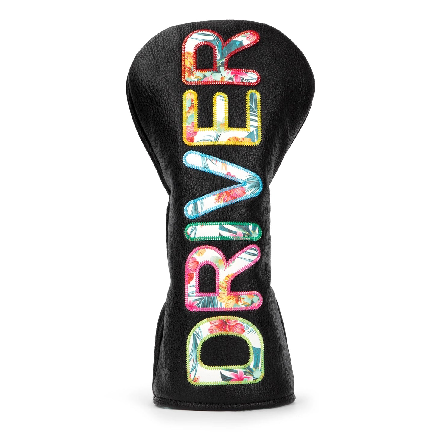 Black Colourful Premium Leather Head Covers