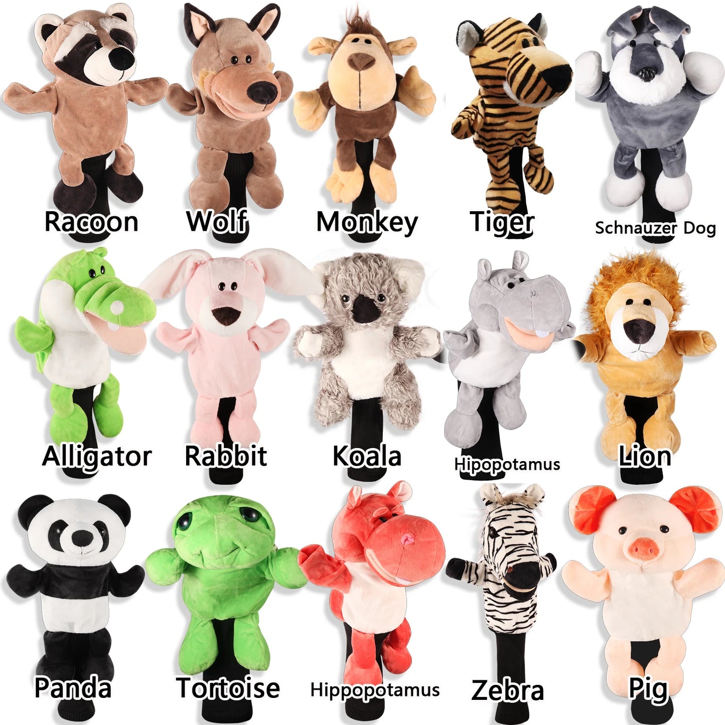 Zoo/Farm Animal Head Covers (DRIVERS)