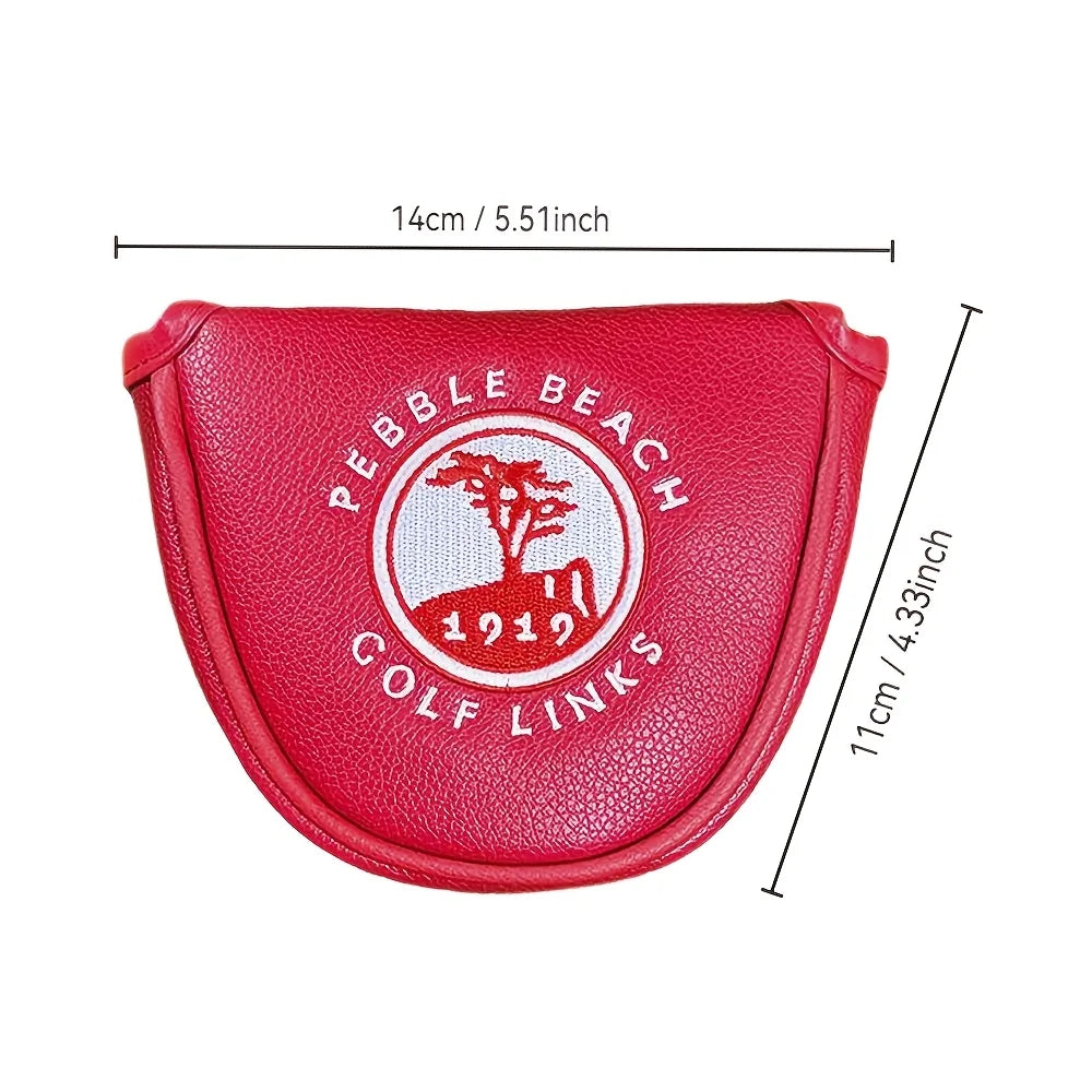 Pebble Beach Semi-Mallet Putter Covers (Red or Beige)