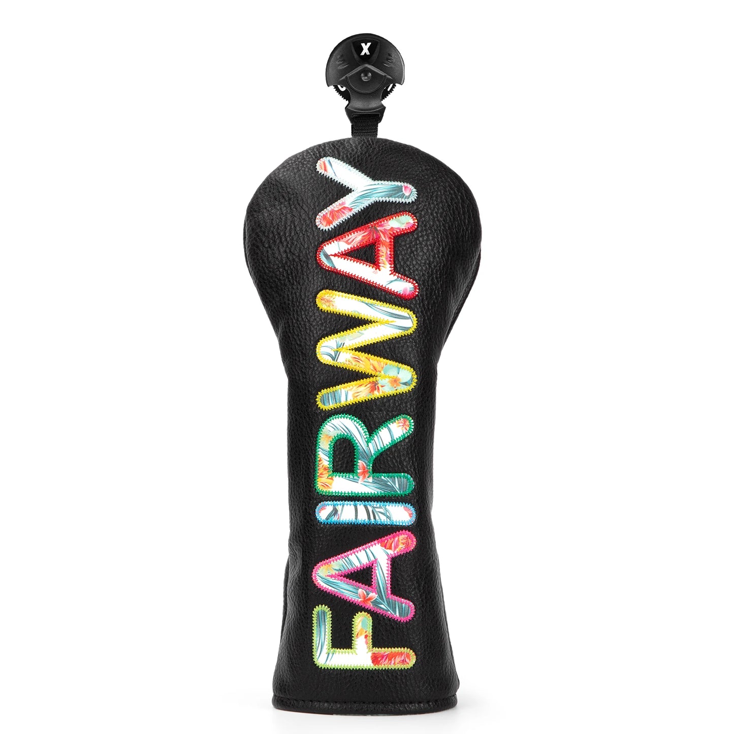 Black Colourful Premium Leather Head Covers