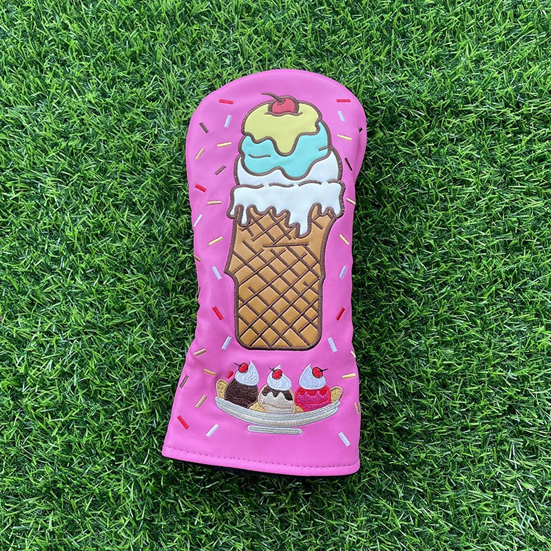 Ice Cream "Sundae" Head Covers (Pink & White)