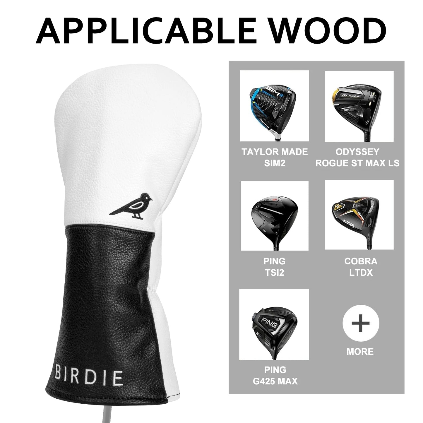 Elegant Leather Birdie Golf Head Covers