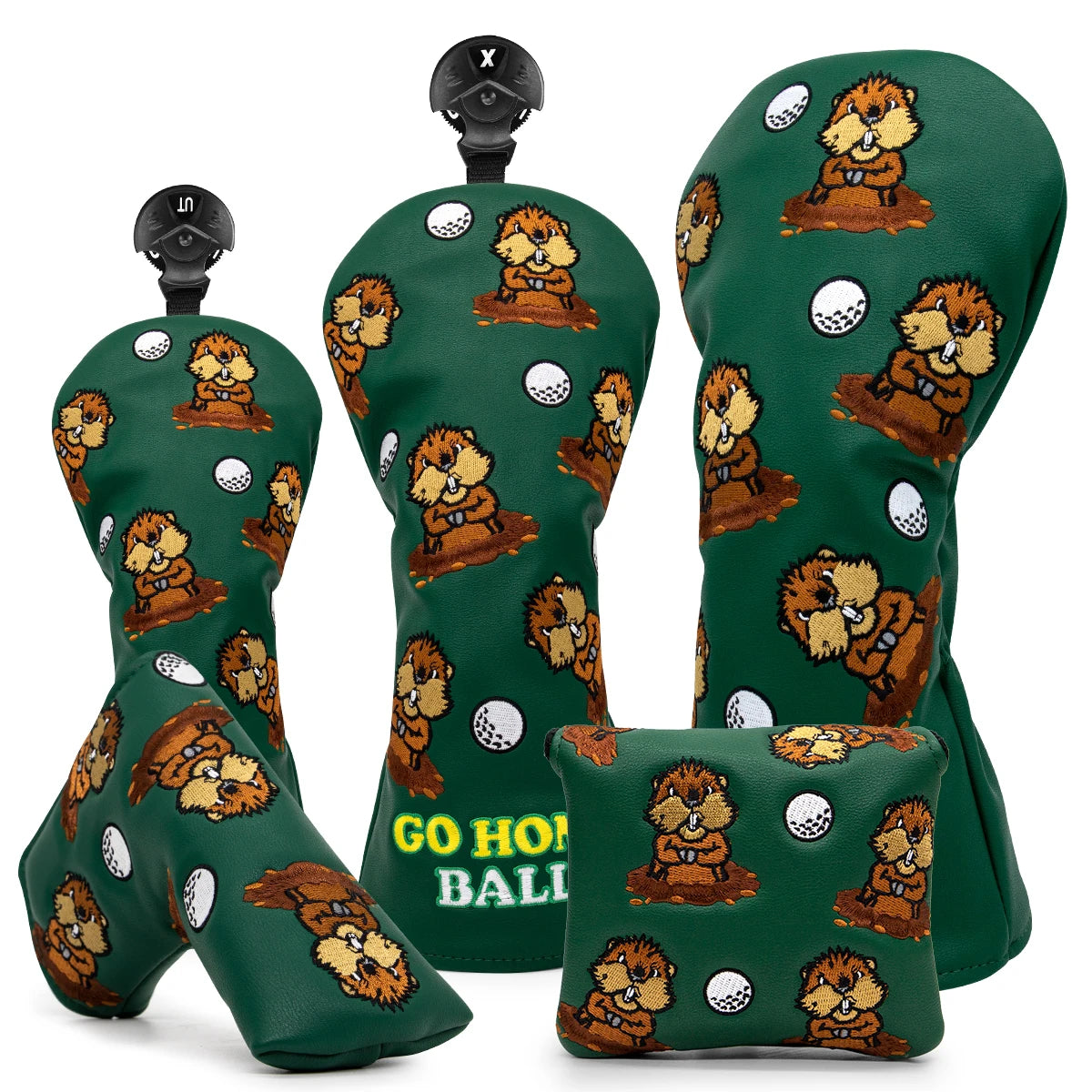 Groundhog "GO HOME BALL!" Head Covers (Woods/Putters)